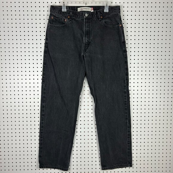 Levi's 550 Relaxed Fit Black Denim Jeans 34x32 Fade Streetwear Classic‎ Y2K - Picture 4 of 7